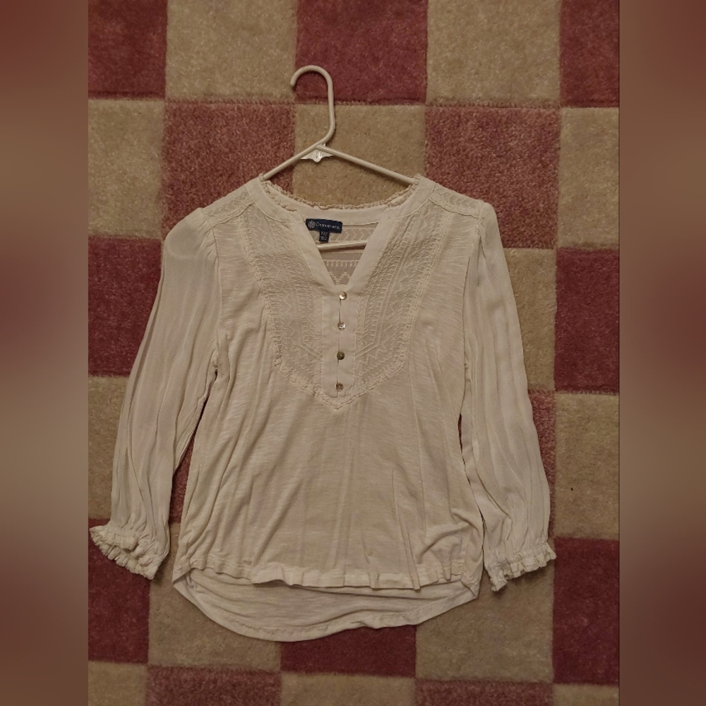 Lucky Brand Cream Lace Blouse